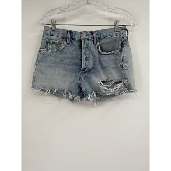 agolde denim shorts‎ women size 25 button fly cut off distressed - Picture 1 of 6